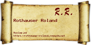 Rothauser Roland névjegykártya